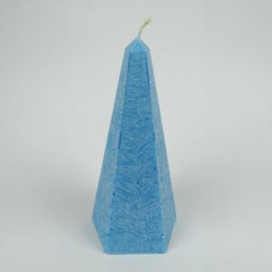 Kristallkerze Obelisk blau