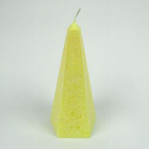 Kristallkerze Obelisk gelb