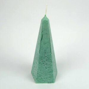 Kristallkerze Obelisk grün