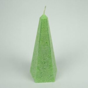 Kristallkerze Obelisk hellgrün