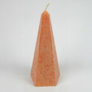 Kristallkerze Obelisk hellorange