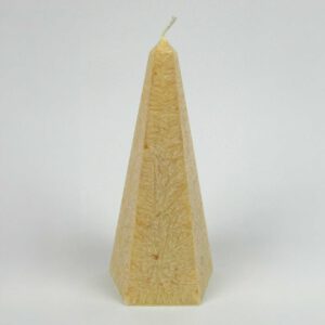 Kristallkerze Obelisk sandgelb