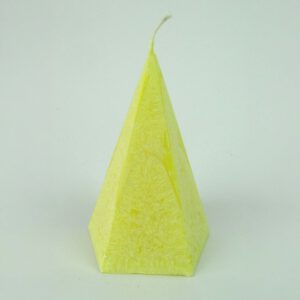 Kristallkerze Pyramide klein gelb