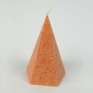 Kristallkerze Pyramide klein hellorange