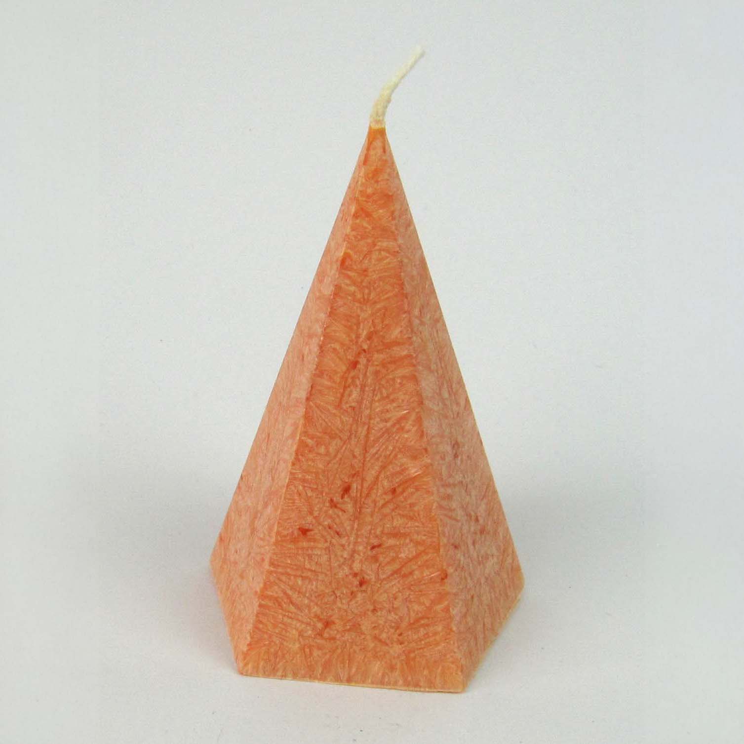 Kristallkerze Pyramide klein hellorange