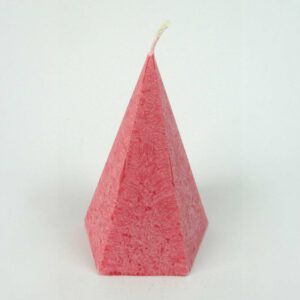 Kristallkerze Pyramide klein rot