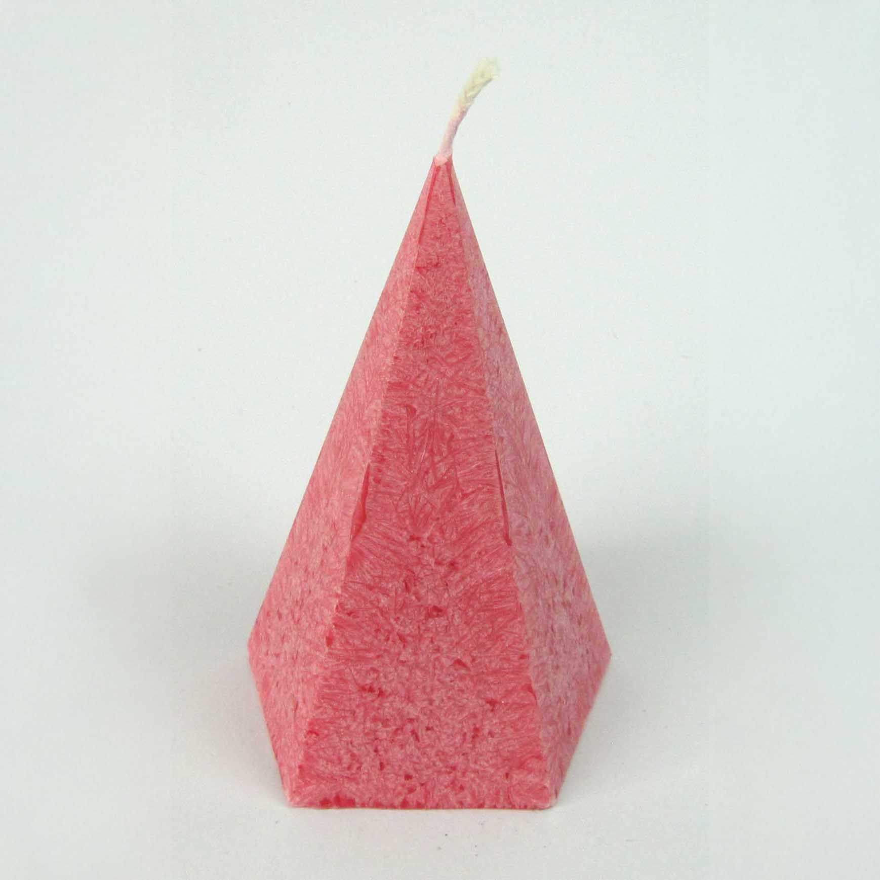 Kristallkerze Pyramide klein rot