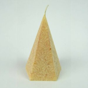 Kristallkerze Pyramide klein sandgelb