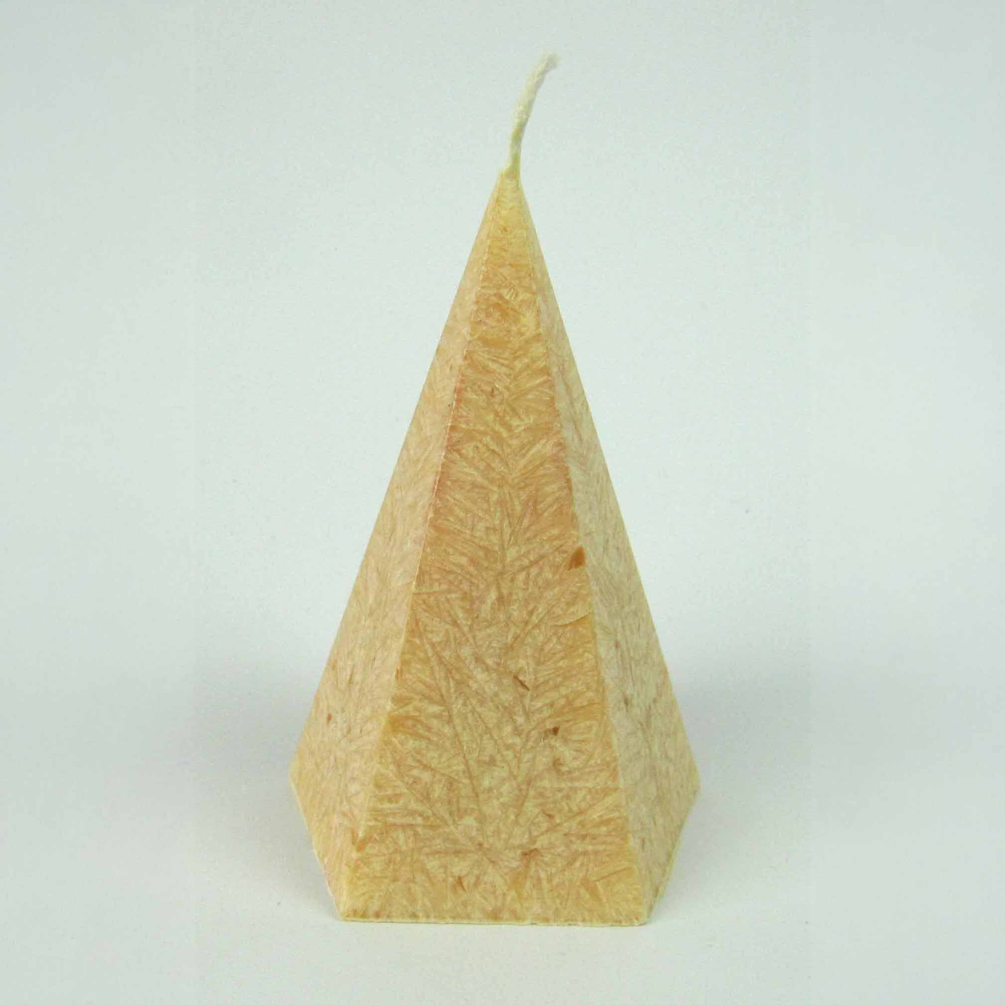 Kristallkerze Pyramide klein sandgelb