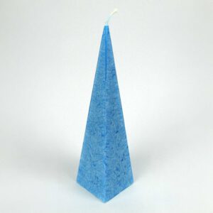 Kristallkerze Pyramide groß blau