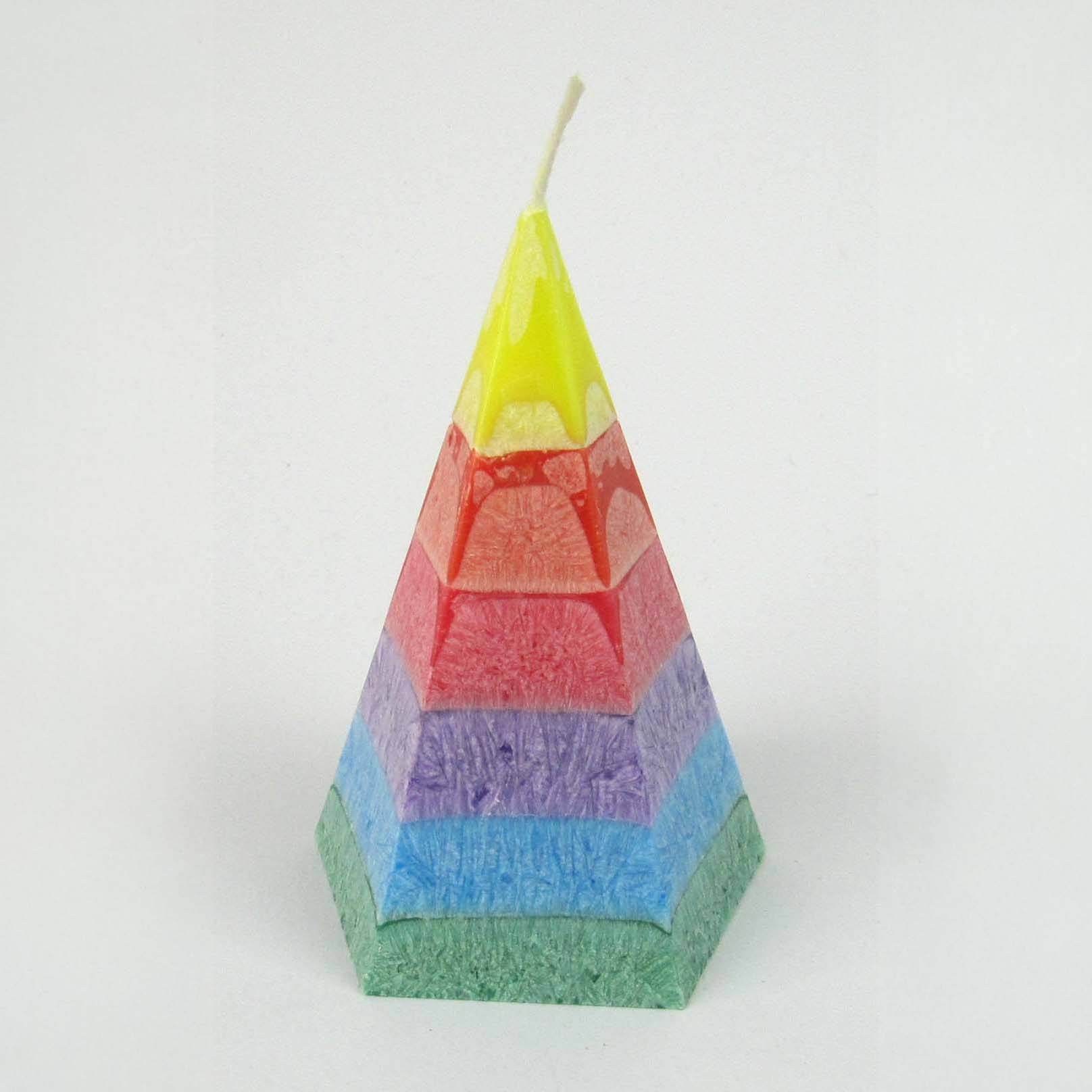 Kristallkerze Pyramide klein farbig