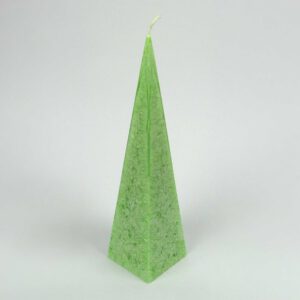 Kristallkerze Pyramide groß hellgrün