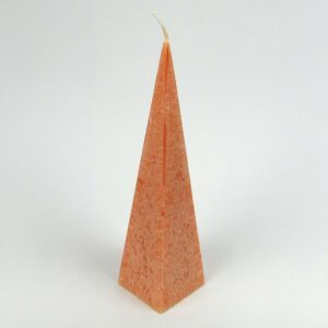 Kristallkerze Pyramide groß hellorange