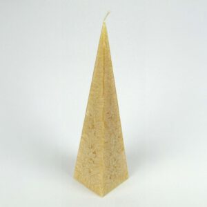 Kristallkerze Pyramide groß sandgelb