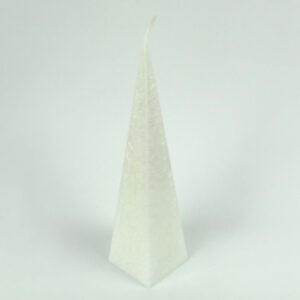 Kristallkerze Pyramide groß weiß