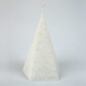 Kristallkerze Pyramide klein weiß