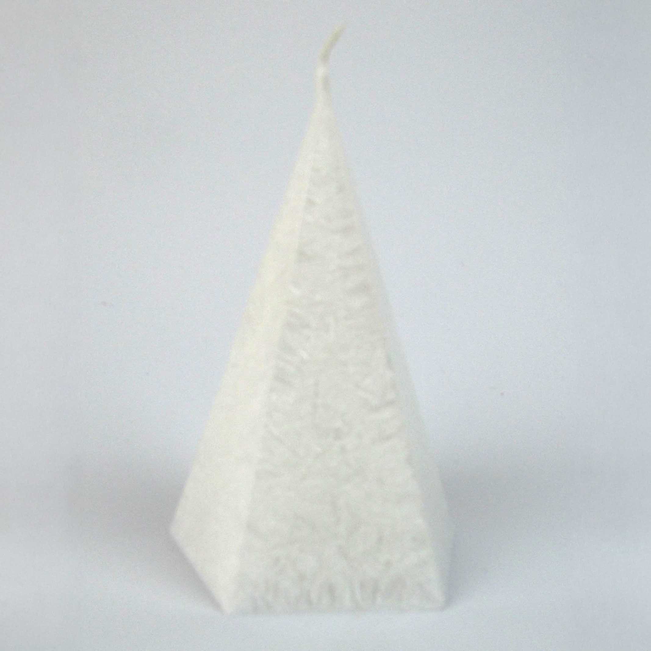 Kristallkerze Pyramide klein weiß