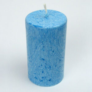 Kristallkerze Stumpen klein blau